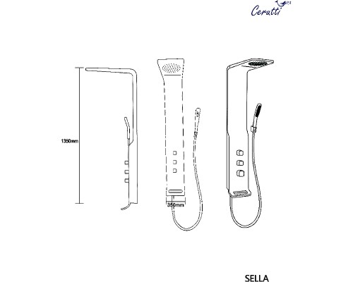 Душевая панель Cerutti SPA Sella S CT8990 с термостатом Серебро