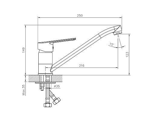 Смеситель для кухни Decoroom DR22018 Хром