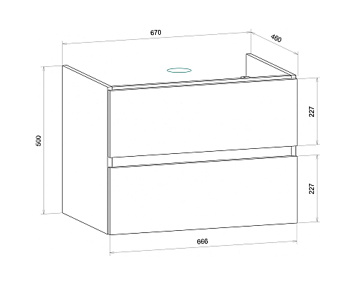Тумба под раковину Art&Max AM-Techno-700-2C-SO-LW674 подвесная Дуб мадейра янтарь