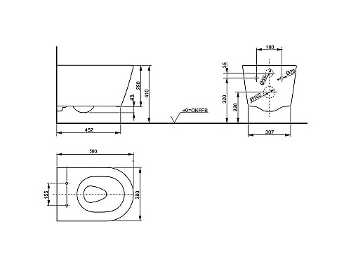 Унитаз Toto RX CW542EY подвесной без сиденья