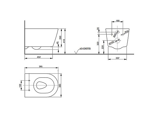 Унитаз Toto RX CW542EY подвесной без сиденья