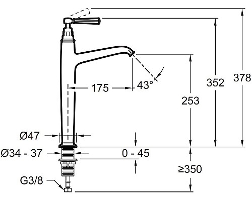 Смеситель для раковины Jacob Delafon Cleo 1889 E24309-BGG Золото глянцевое