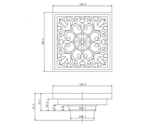Трап сливной Veragio Canyon d40 VR.CAN-2047.CR, с декоративной решеткой 10х10, с клапаном хром