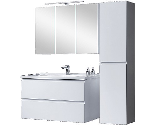 Зеркальный шкаф Orans BC-4023W 100 40231000w с подсветкой Белый глянец