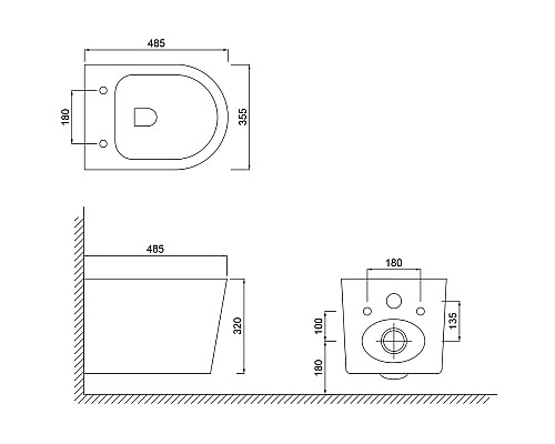 Унитаз Olive's Torres TR30116DP подвесной с сиденьем Микролифт
