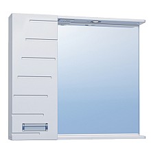 Зеркало со шкафом Vigo Diana 80 L z.DIA.80.L.Elс подсветкой Белое