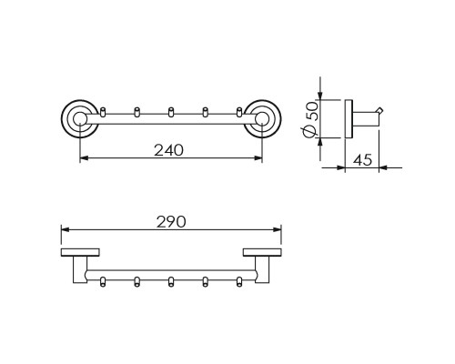 Полотенцедержатель 5 крючков LANGBERGER 11035A