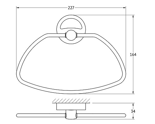 Держатель полотенца трапециевидный (хром) FBS ELL 022