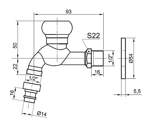Сливной кран Bronze de Luxe 21978/1 насадка-расекатель