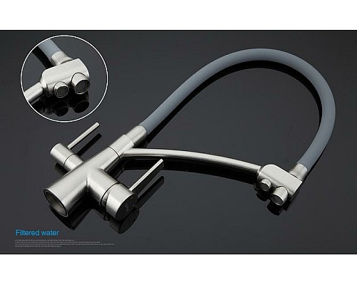 Смеситель для кухни Gappo G4398 Сатин Серый