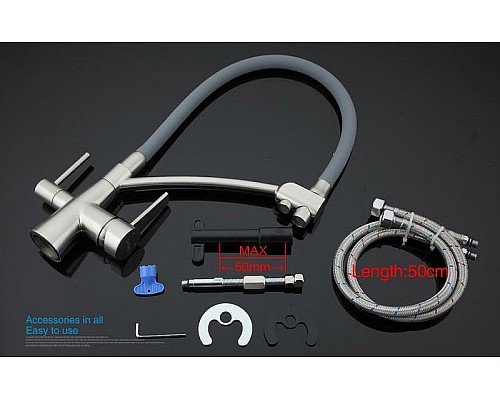 Смеситель для кухни Gappo G4398 Сатин Серый