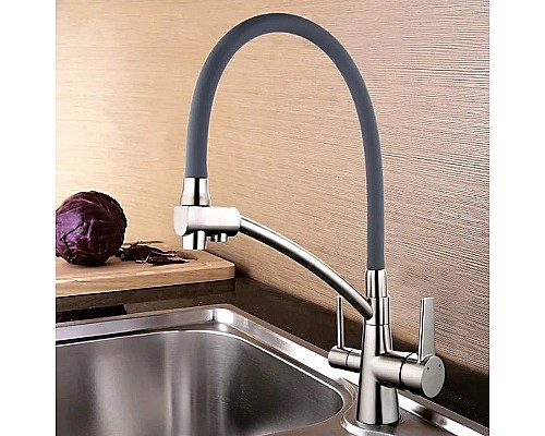 Смеситель для кухни Gappo G4398 Сатин Серый