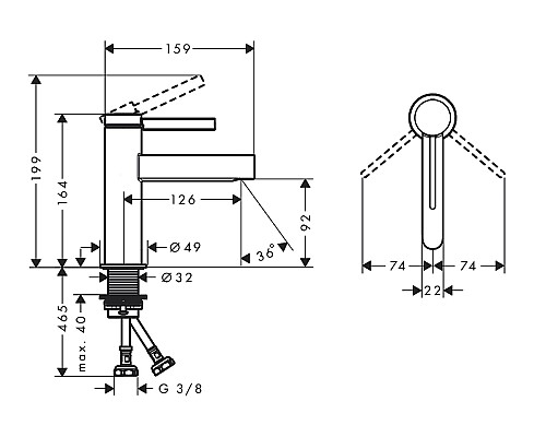 Смеситель для раковины Hansgrohe Finoris 76010000 Хром