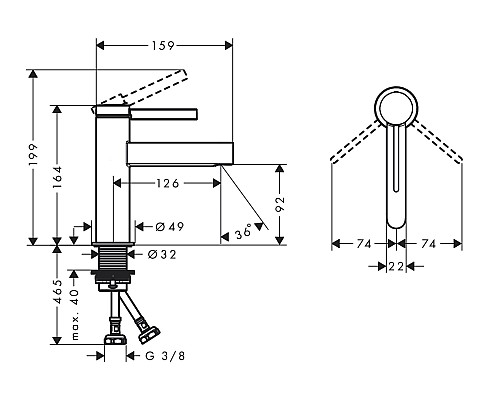 Смеситель для раковины Hansgrohe Finoris 76010000 Хром