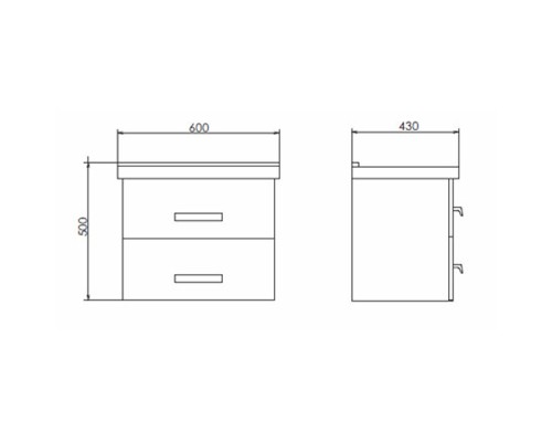 Тумба с раковиной Comforty Парма 60 00004143490 подвесная Дуб дымчатый