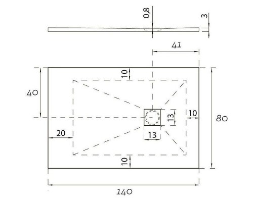 Душевой поддон из искусственного камня Aquanet Pleasure 140x80 Серый