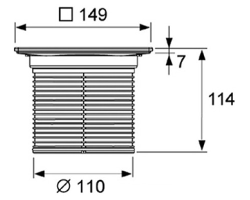Декоративная решетка в стальной рамке TECE drainpoint S 3660008 150 мм 