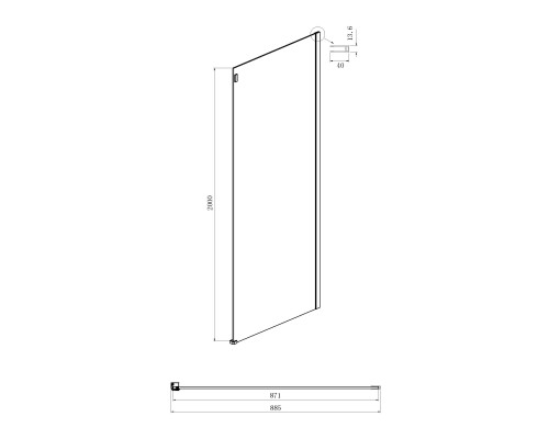 Душевой уголок Ambassador Benefit 140x90 19021203HB-90HB профиль Черный стекло прозрачное