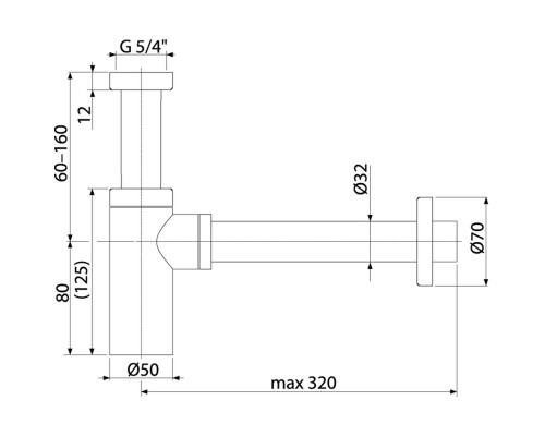 Сифон для раковины Alcaplast Design A400ANTIC Бронза