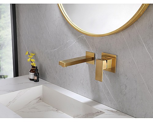 Смеситель ABBER Daheim AF8212G для раковины скрытого монтажа, золото матовое