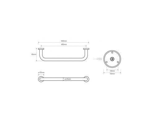 Поручень прямой Bemeta 102307052 505 мм