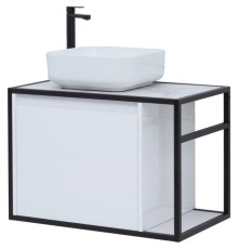 Тумба под раковину Aquanet Nova Lite Loft 75L подвесная Белый глянец