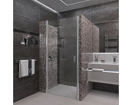 Душевая дверь Veconi Vianno VN-43 90 VN43-90-01-C5 профиль Хром стекло прозрачное