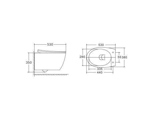 Унитаз подвесной Vincea Felice VT1-25 ультратонкое сиденье soft close P-trap