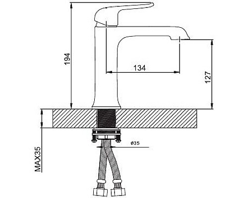 Смеситель для раковины Gappo G50 G1050 Черный матовый