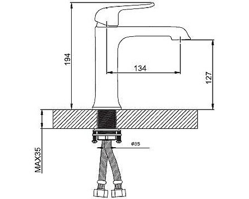 Смеситель для раковины Gappo G50 G1050 Черный матовый