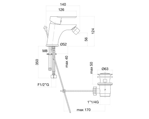 Смеситель для биде Fiore Kevon Chic 81YX8130 хром желтый
