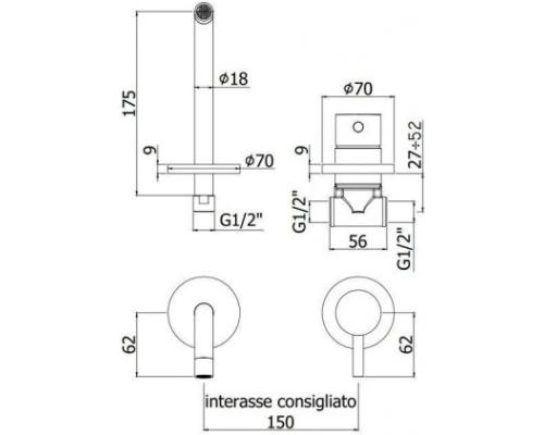 Смеситель для раковины Paffoni Light LIG006HG70 Золото медовое