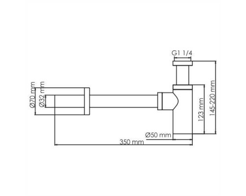 Сифон для раковины WasserKRAFT Wiese A172 Оружейная сталь