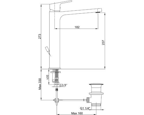 Смеситель для раковины E.C.A. Tiera 102188014EX Хром