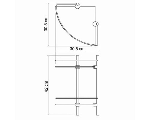 Полка стеклянная двойная WasserKRAFT K-3122