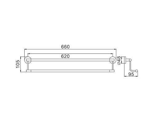 Полотенцедержатель Haiba HB1709 двойной Хром