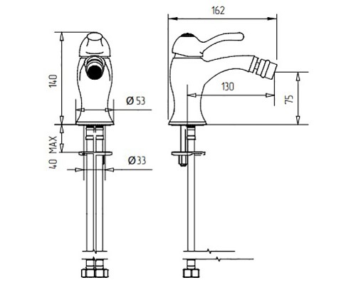 Смеситель для биде Migliore Lem Swarovski 18889 Золото