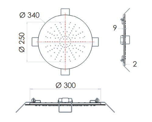 Верхний душ Remer 357EFM34 Хром