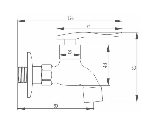 Кран для одного типа воды Haiba HB521 Хром