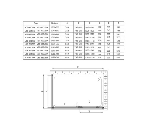Душевой уголок Vincea Soft 120x80 профиль Хром стекло прозрачное