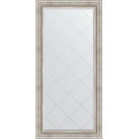 Зеркало Evoform Exclusive-G 158х76 BY 4276 с гравировкой в багетной раме - Римское серебро 88 мм