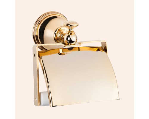 Держатель туалетной бумаги TW Harmony TWHA219oro с крышкой Золото