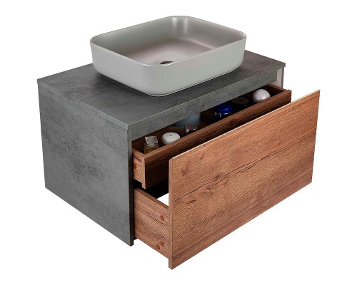 Тумба под раковину Vincea Mesa 80 VMC-2MS800TB подвесная T.Oak Beton