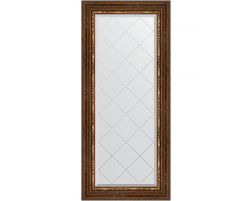 Зеркало Evoform Exclusive-G 126х56 BY 4062 с гравировкой в багетной раме - Римская бронза 88 мм