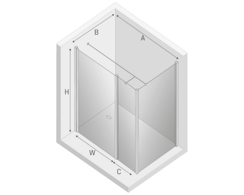 Душевое ограждение NEW TRENDY NEW SOLEO 110x100x195 (хром)