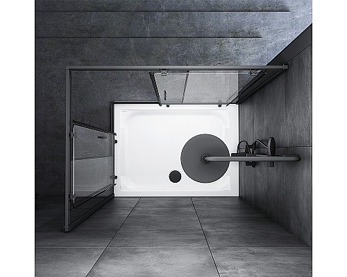 Душевой уголок AM.PM Gem 120х90 W90G-404-120290-BT Черный матовый