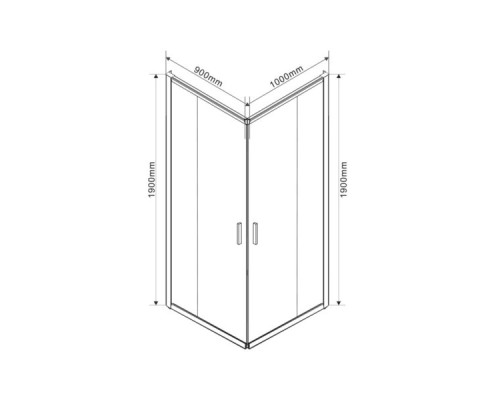 Душевой уголок Vincea Garda VSS-1G9010CH 100х90 профиль Хром стекло шиншилла