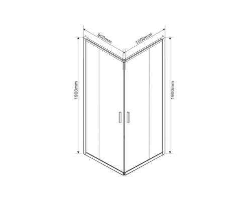 Душевой уголок Vincea Garda VSS-1G9010CH 100х90 профиль Хром стекло шиншилла