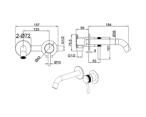 Смеситель для раковины Allen Brau Priority 5.31030-31 Черный матовый
