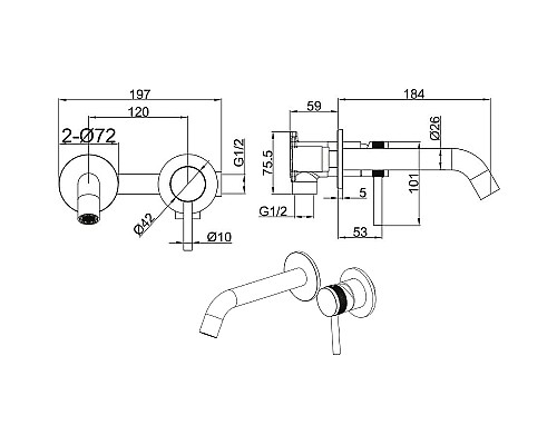 Смеситель для раковины Allen Brau Priority 5.31030-31 Черный матовый